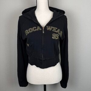 Y2K Rocawear Cropped Zip Hoodie Size XL
